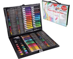 foto van Tekenset - Tekendoos - Art set - Tekenen - Schilderen - Knutselen - Kinderen - Jongens - Meisjes - In koffer - Kunststof - Multicolor - 168-delig