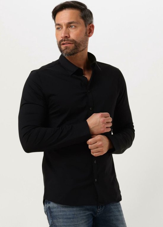PURE PATH Jersey Basis Shirt - met lange mouwen - Heren Zwart - Maat S