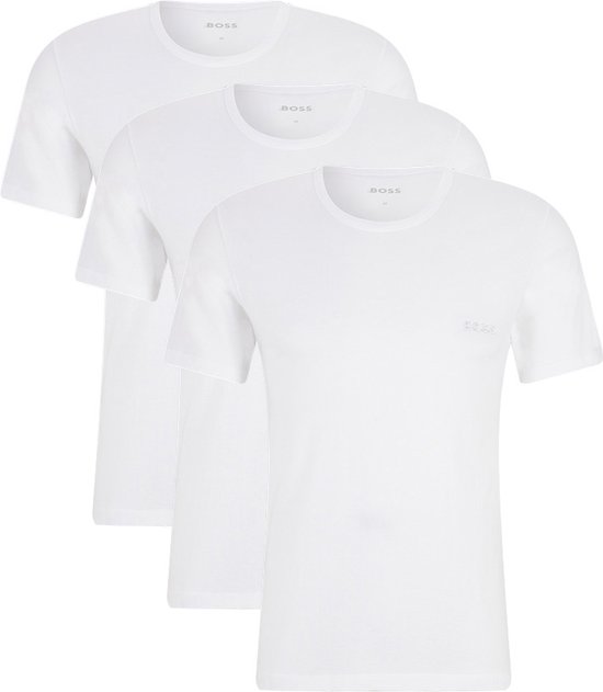 HUGO BOSS Classic T-shirts regular fit (3-pack) - heren T-shirts O-hals - wit - Maat: S