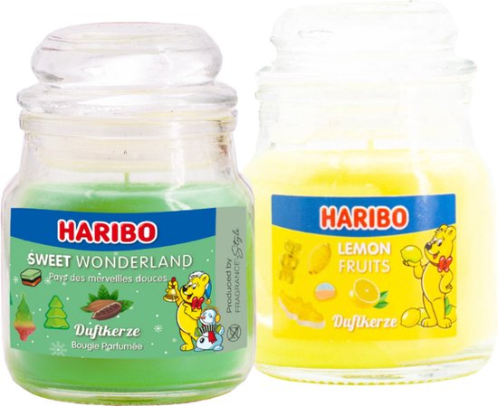 Haribo kaarsen 85gr set 2 - 1x klein lemon 1x klein Sweet Wonderland
