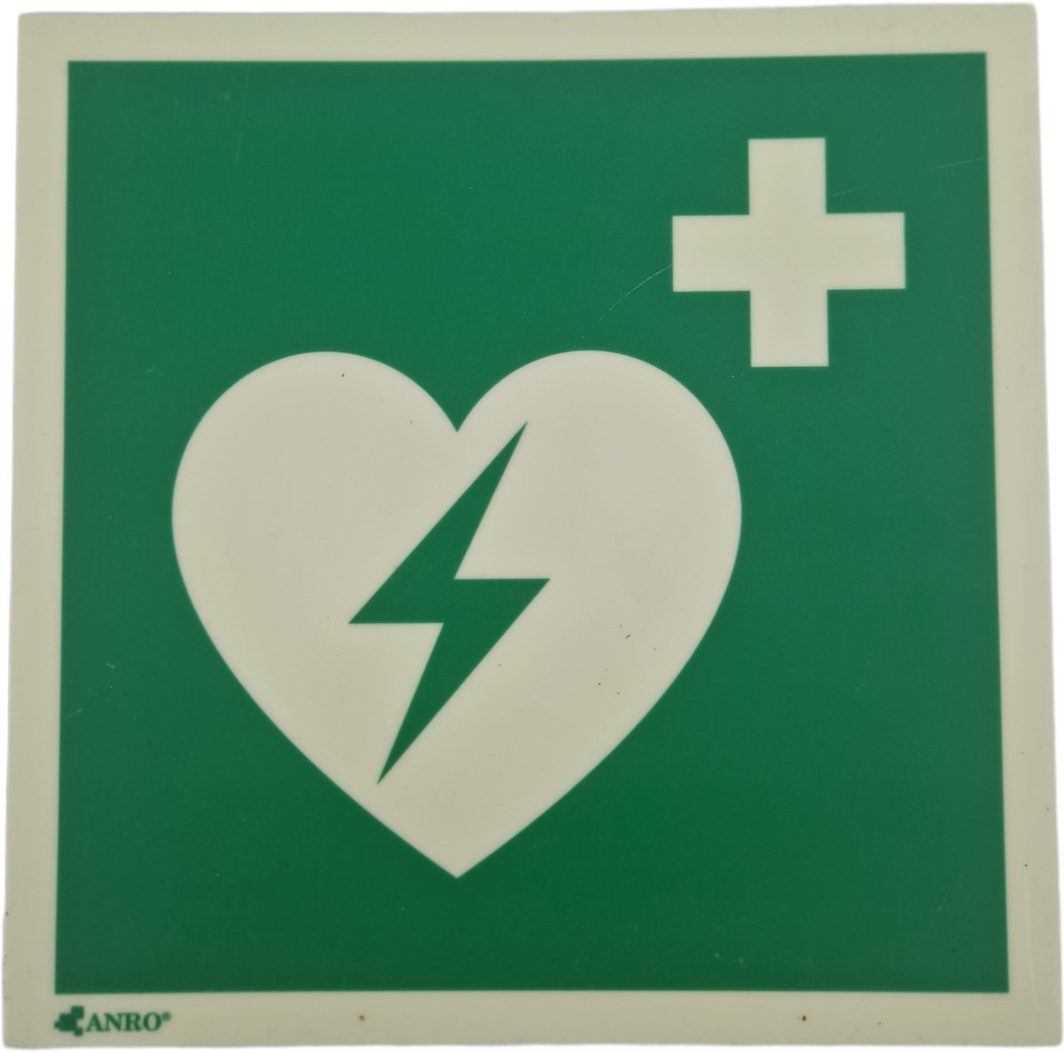 AED pictogram - 200x200mm - Defibrillator bord vlak - Kunststof