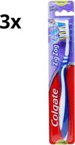 3x Colgate Tandenborstel Zig Zag - Medium - Voordeelverpakking