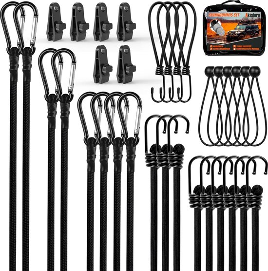 Spanrubber met haken, 35 stuks expander met haak set incl. expander met