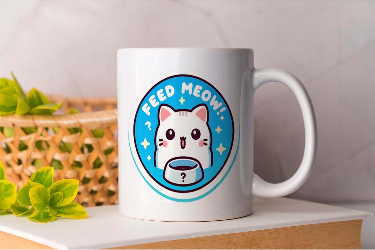 Mok Feed Meow - Cute - gift - Cadeau - Adorable - Sweet - Lovely - Schattig - Lief - Schattig - Mooi