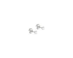 Mint15 Klassieke oorknopjes - Oorstekers studs met steentje 3mm - Zilverkleur RVS/Stainless Steel