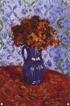 Chrysanthèmes dans un vase - Gustave Caillebotte poster - Bloemen tuinposter - Tuinposter Natuur - Tuinposter - Schutting poster - Tuin decoratie voor buiten tuinposter 100x150 cm