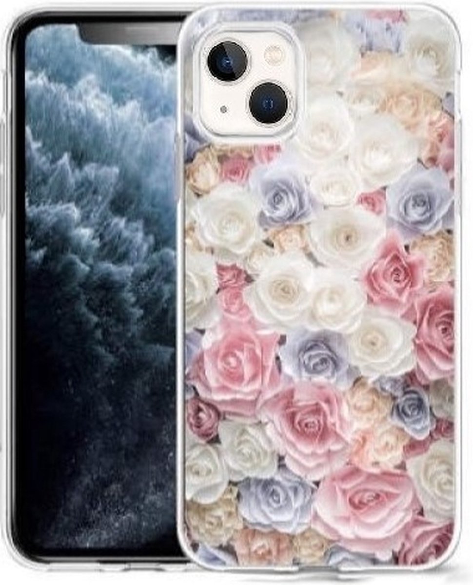 Cityhoesje-iPhone 14 Plus hoesje – Bloemen – Backcover