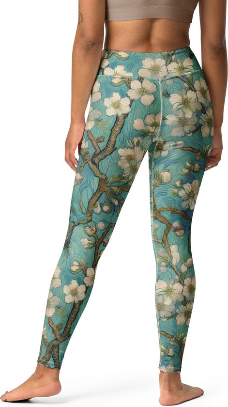 Vincent van Gogh 'Amandelbloesem' ("Almond Blossom") Beroemde Schilderij Yoga Leggings | Premium Kunst Yoga Legging Dames | M