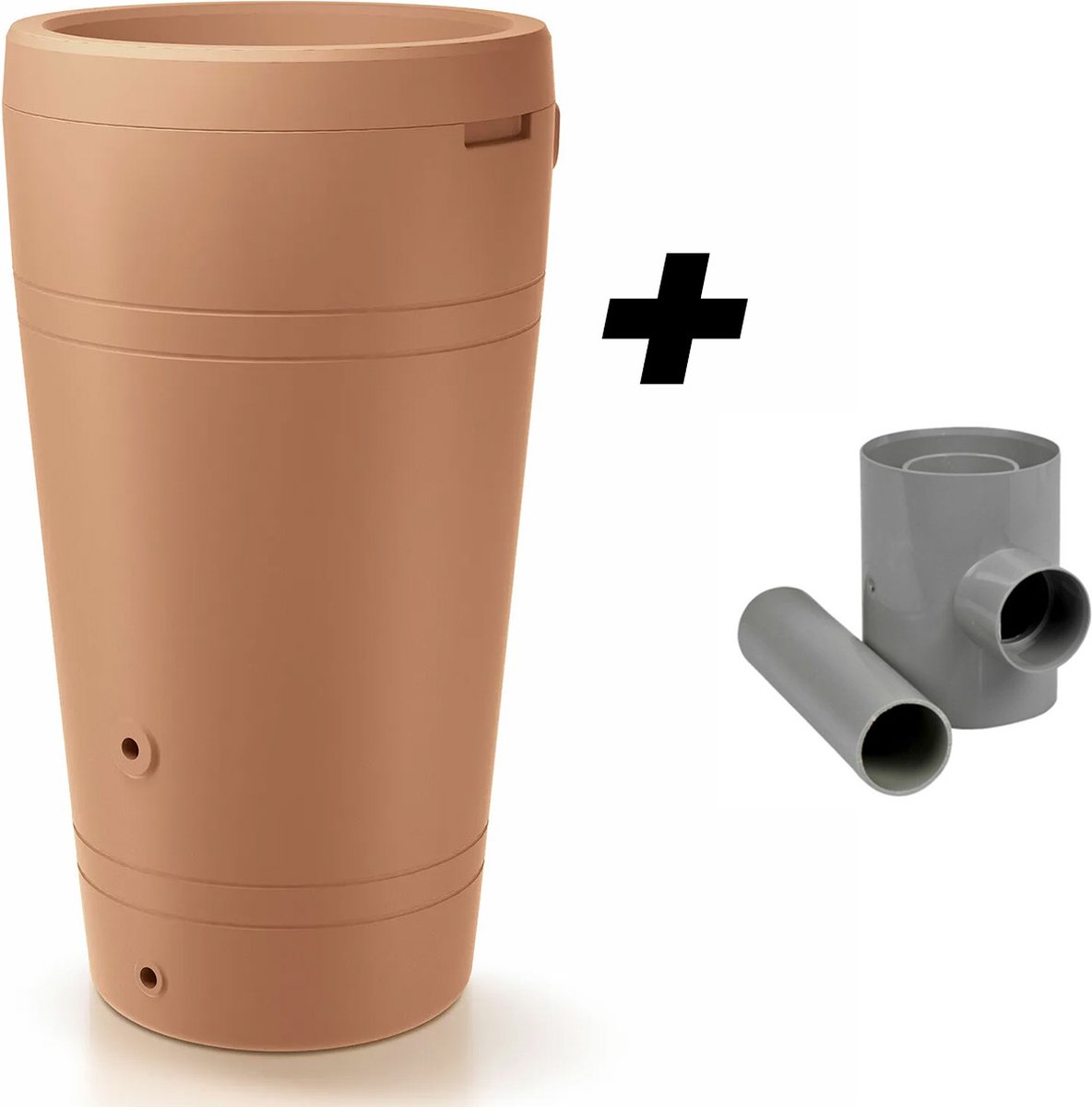 Tube regenton 230l terracotta met vulautomaat