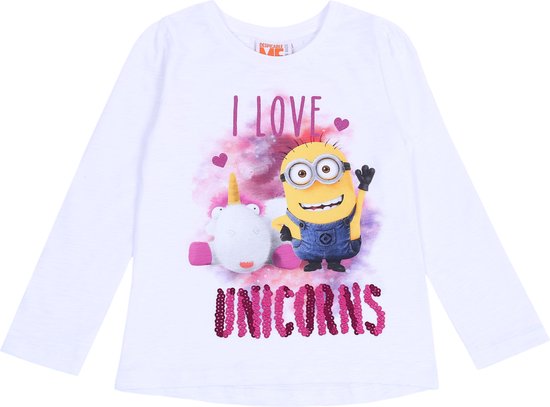 Witte blouse I LOVE UNICORNS MINIONKI