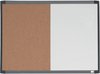 Nobo Combinatiebord Met Gewelfde Lijst - Prikbord En Whiteboard in 1 - 58,5 x 43cm - Inclusief Whiteboard Accessoires - Wit/Natuurbruin