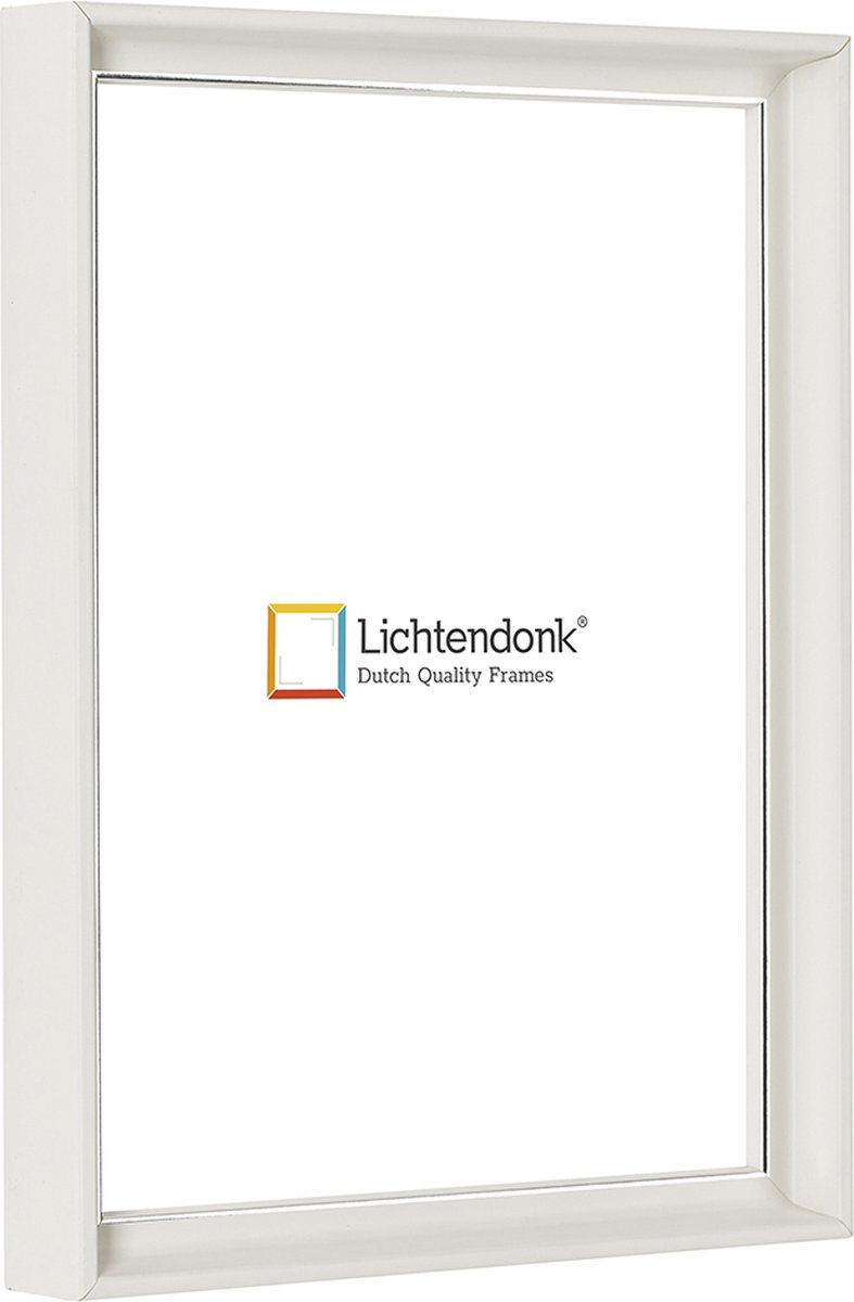 Lichtendonk Design Fotolijst - Wit met Zilverlijn - Fotomaat 18x18 - Ontspiegeld ACRYLITE� - Art.nr. 1075000318183