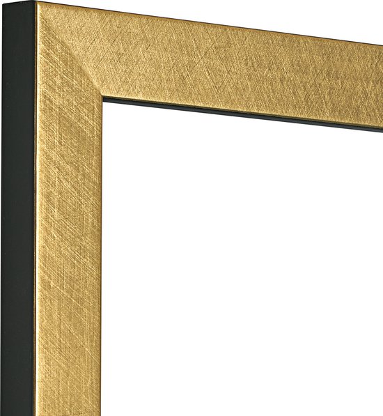 Cadre photo - Cadre photo - Or - Effet rayures - Format photo 15x15 - Verre antireflet - Art.no. 10285415151