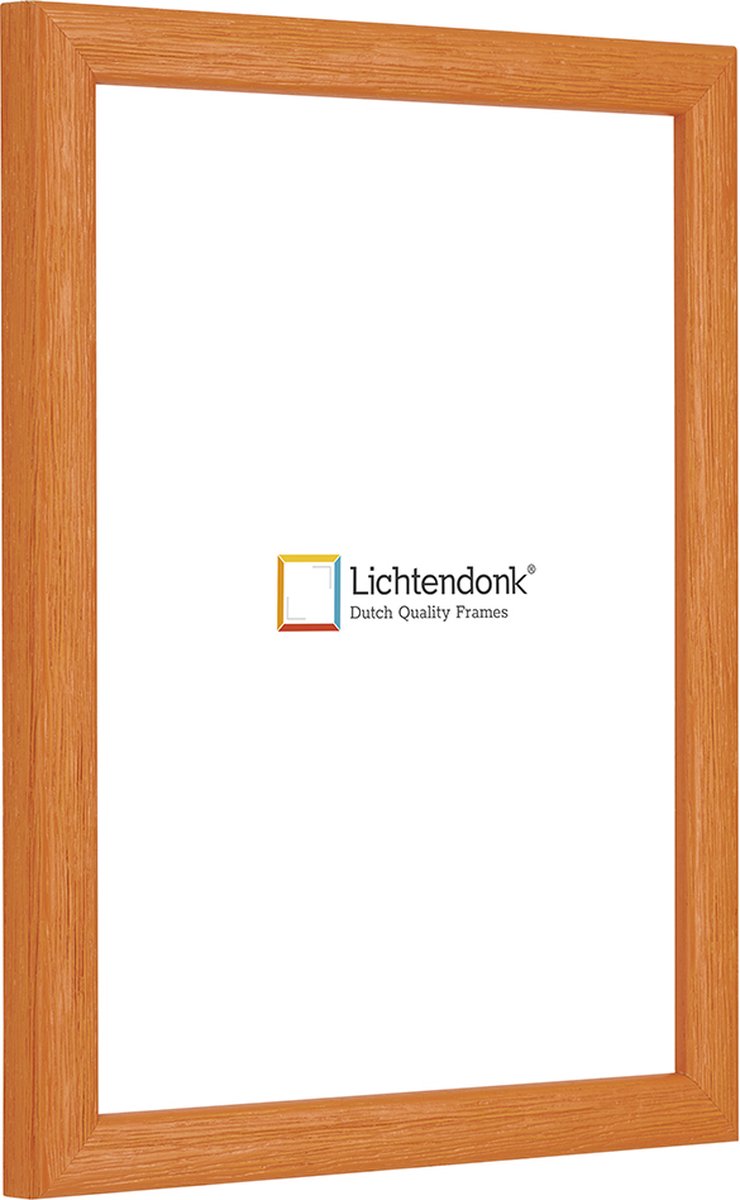 Lichtendonk Fotolijst - Fotokader - Oranje - Halfrond met zichtbare houtnerf - Fotomaat 18x24 - Ontspiegeld glas - Art.nr. 1055006218241