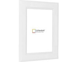 Fotolijst - Landelijke Stijl - Wit met zichtbare houtnerf - Fotomaat 20x25 - Ontspiegeld ACRYLITE - Art.nr. 1055001020253