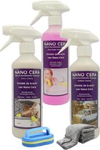 Voordeelpakket Nano Cera Indoor - Nano Cera Outdoor Coating - Nano Cera Reiniger Anti Kalk - Ultra zachte Microvezeldoek