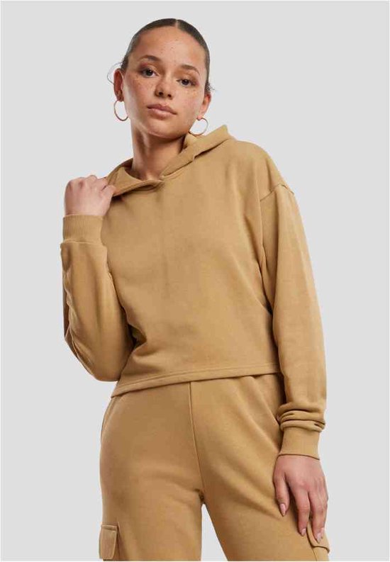 Urban Classics - Oversized Light Terry Crop Hoodie - 3XL - Beige