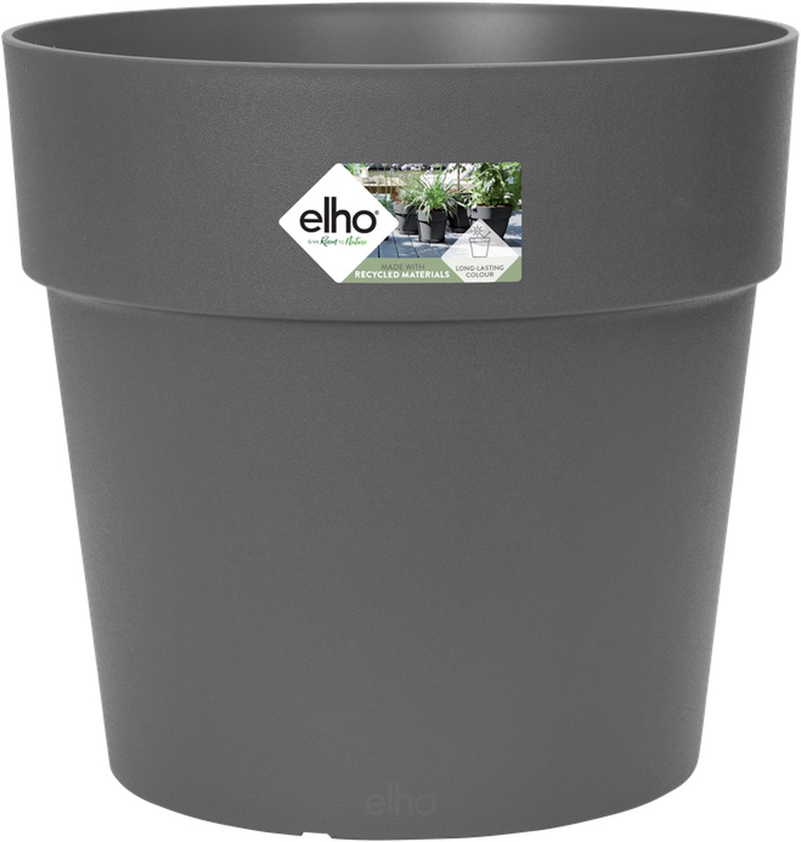Elho Vibia Straight Rond 25 - Bloempot voor Buiten - Ø 24.3 x H 23.2 cm - Antraciet