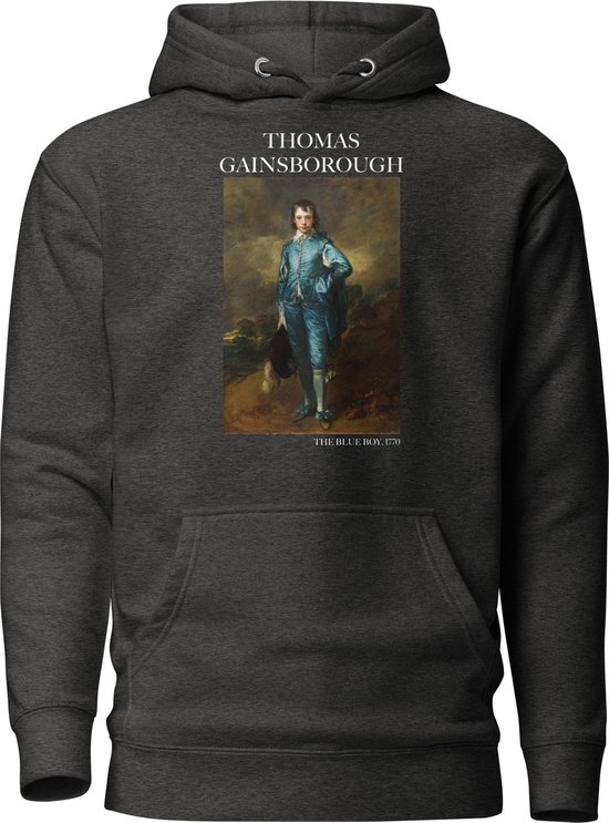 Thomas Gainsborough 'De Blauwe Jongen' ("The Blue Boy") Beroemd Schilderij Hoodie | Unisex Premium Kunst Hoodie | Charcoal Heather | XL