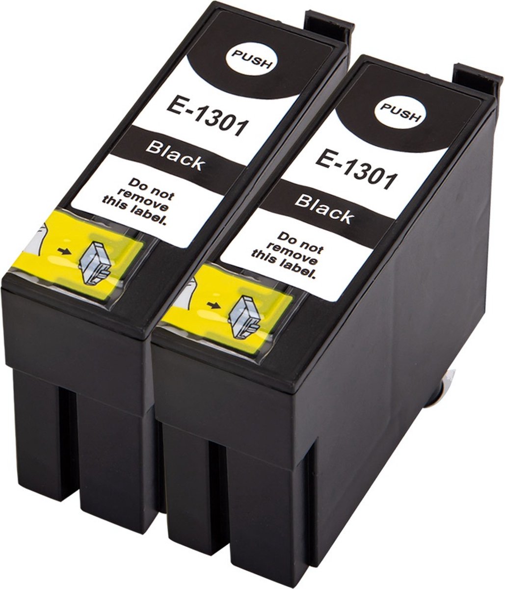 Inktcartridges Geschikt voor T1306/T1301-1304 | Multipack van 2x Zwart Geschikt voor Epson WorkForce WF-3520DWF - 3540DTWF - Stylus SX525WD - SX535WD - Stylus Office BX320FW - BX525WD - BX625FWD - BX635FWD