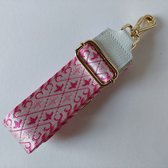 bandoulière de sac bandoulière sac rose argent facile à porter sur l'épaule longueur jusqu'à 110 cm coton cuir finition crochets en laiton