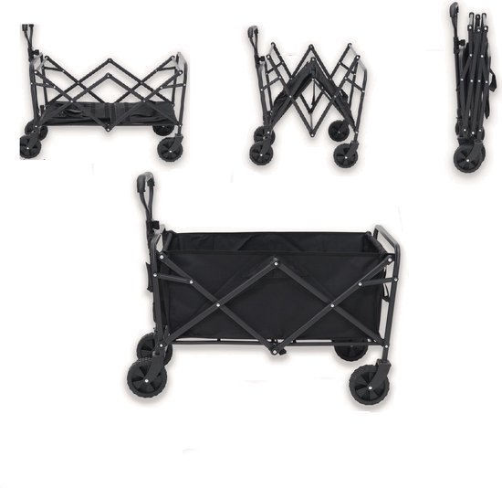 Yar Bolderkar - Inklapbare Bolderwagen/Transportwagen - Opvouwbaar - 80KG Draagkracht - Inklapbare Bolderwagen/Transportwagen - 2 Standen - Wasbaar Polyester - 98x60cm - Zwart van YAR — afbeelding 5