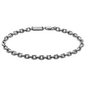 Argentia | 925s | Bracelet à chaîne en argent sterling plaqué rhodium de 4 mm