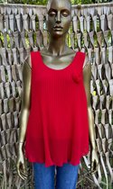 Plissé Top - Roosje - Rood - One Size (maat 38 t/m 42)