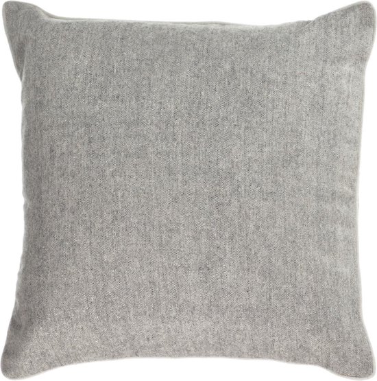 Kave Home - Housse de coussin Alcara gris avec bord blanc 45 x 45 cm
