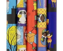 Product afbeelding van Tradioneel Oud Hollands assortiment Sinterklaaspapier cadeaupapier - 70 cm x 3 meter per rol - 10 rollen