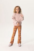 Sissy-Boy - Bruine flared legging met jaquard gebreide hartjes