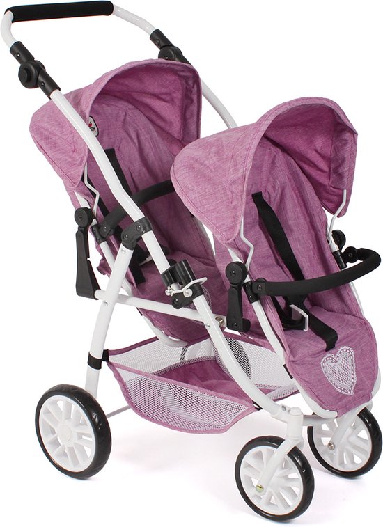 Bayer Chic 2000 - Tweeling Poppenwagen Vario – Pink Jeans