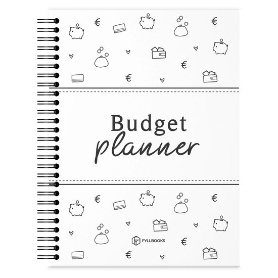 Fyllbooks - Budget Planner Invulboek - Kasboek - Uitgavenboekje - Inkomsten - Uitgaven - 12 Maandoverzichten
