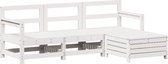 vidaXL - 4-delige - Loungeset - massief - grenenhout - wit