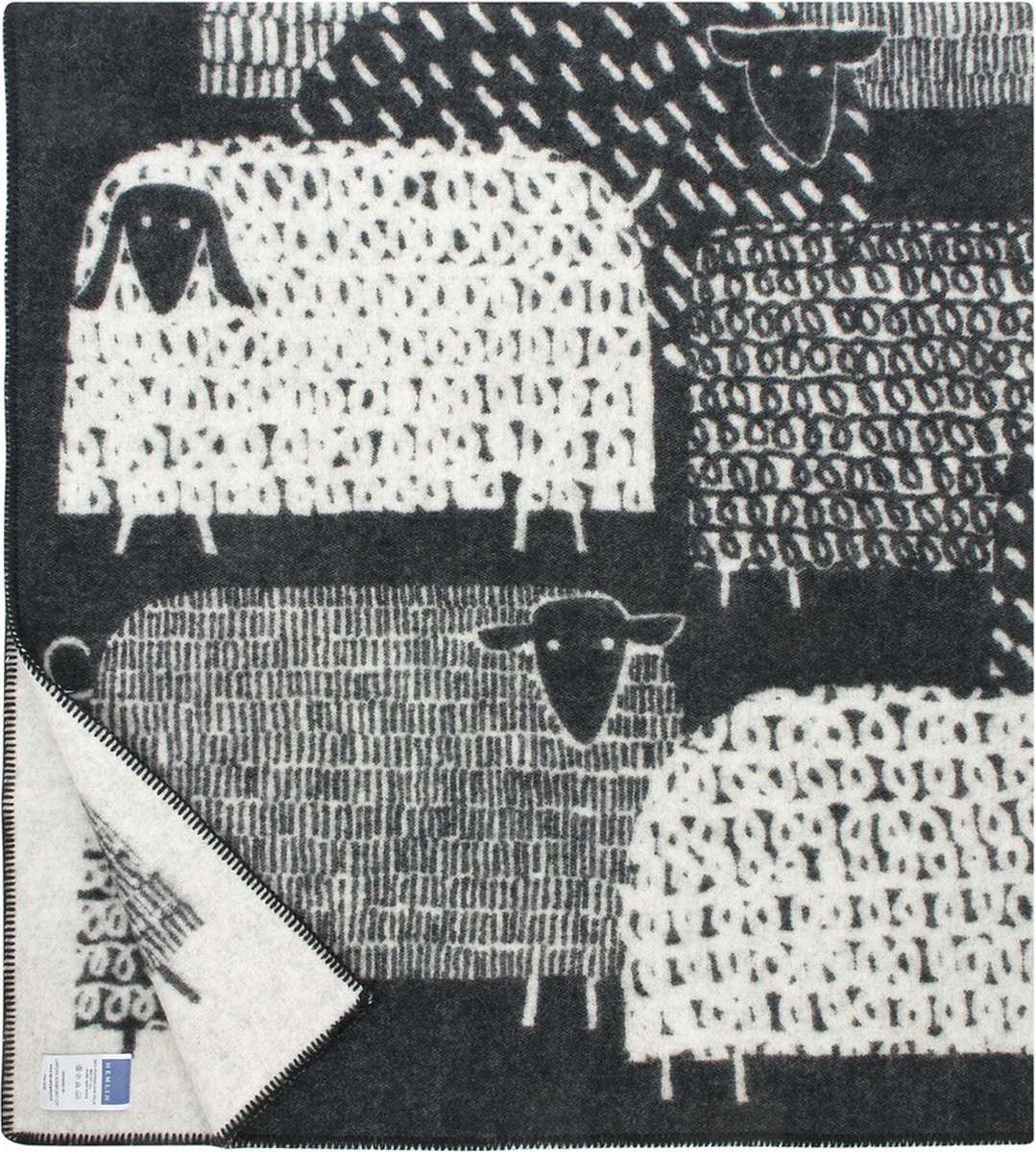 Lapuan Kankurit Wollen Plaid - PÄKÄPÄÄT (130x180cm) Zwart - Plaids.shop®