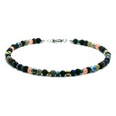 Collier homme - mélange de pierres précieuses 6mm - 50cm
