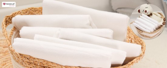 Flanellen Luiers- 6 PACK - Wit – FENSILO – Flanellen doeken