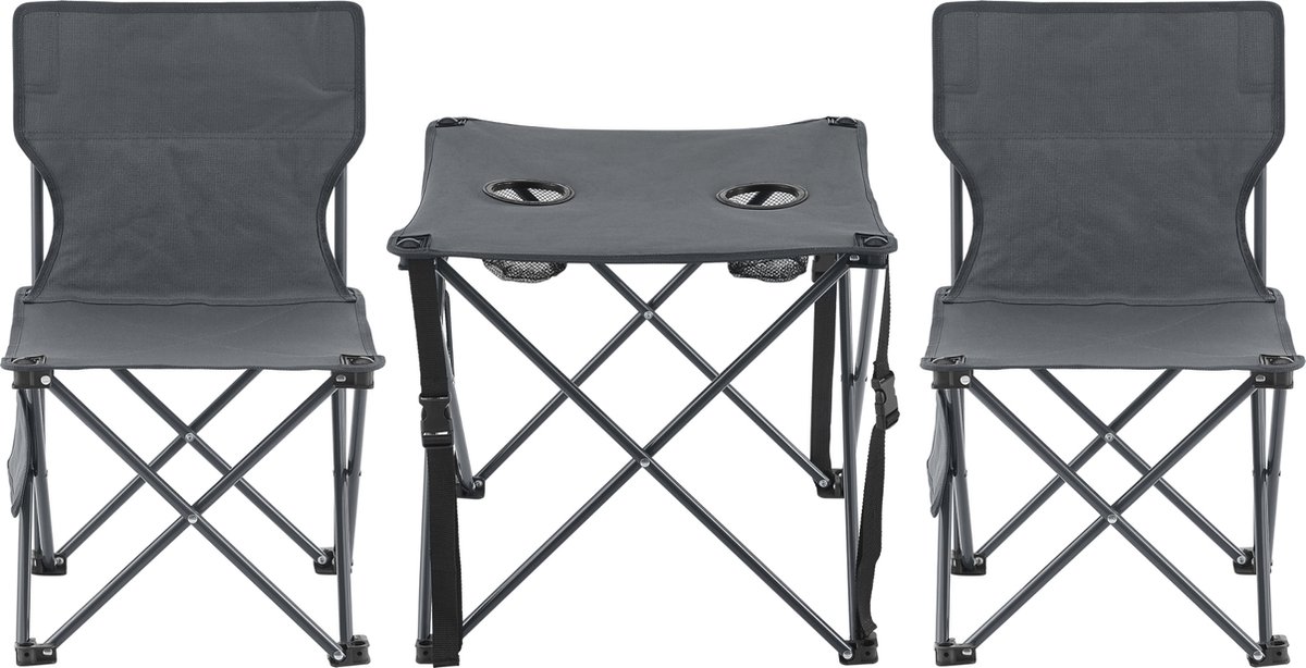 Tuinset Banzi 3-delig campingset opvouwbaar grijs casa.pro