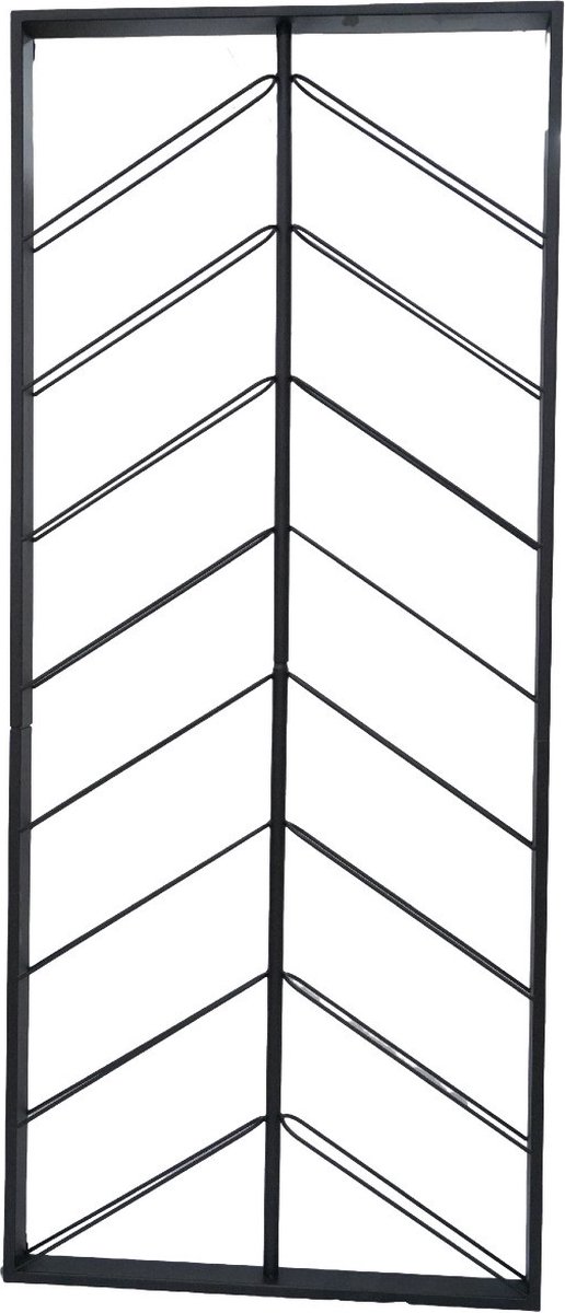Vinata Aterno wijnrek muur - zwart - 16 flessen - wijnrekken - flessenrek - wijnrek metaal - wijnrek wand - wijn rek - wijnrek hangend - wijnfleshouder - flessen rek
