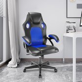 Gamingstoel Bureaustoel Draaistoel Computerstoel Werkstoel Bureaustoel Ergonomische stoel Racestoel Lederen stoel (blauw)