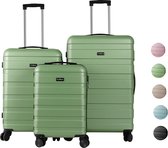 FLY&BYE Kofferset - 3 Delig - Complete Set - 38L Handbagage + 70L en 110L Ruimbagage - Cijferslot - Groen