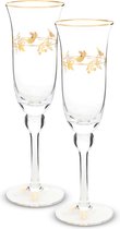 Pip Studio Winter Wonderland Champagneglazen - Servies - Set van 2 drinkglazen - Goud - 220ml