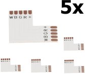 10mm 5-Pin L PCB Connector voor RGB SMD5050 LED strips - 5 Stuks