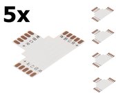 10mm 5-Pin T PCB Connector voor RGB SMD5050 LED strips - 5 Stuks
