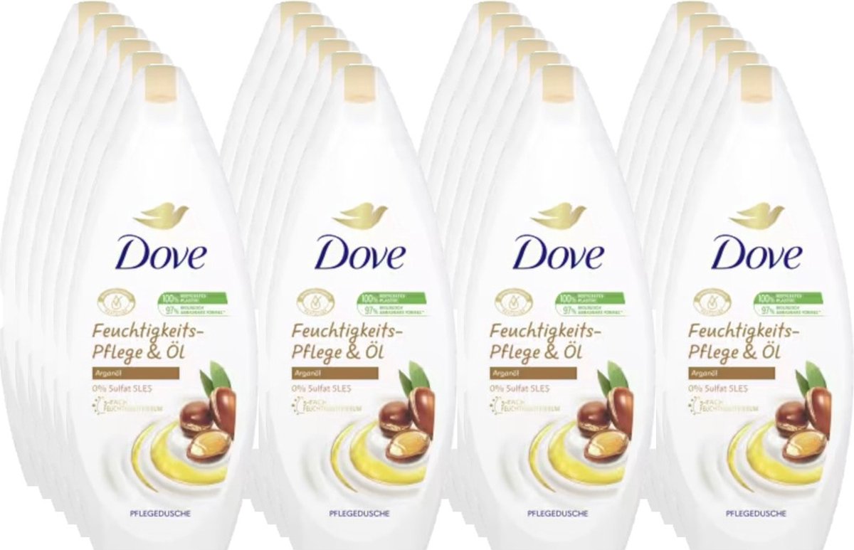 Dove Douchegel Moisturising Care & Argan Oil 250ML Voordeelverpakking 24 stuks