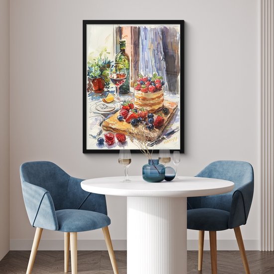 Cadre photo avec poster - Cadre poster 60x80 cm - Posters - Nature morte - Peinture - Abstrait - Coloré - Photo encadrée - Décoration murale de Cuisine - Accessoires de Décoration murale - Décoration murale - Peintures