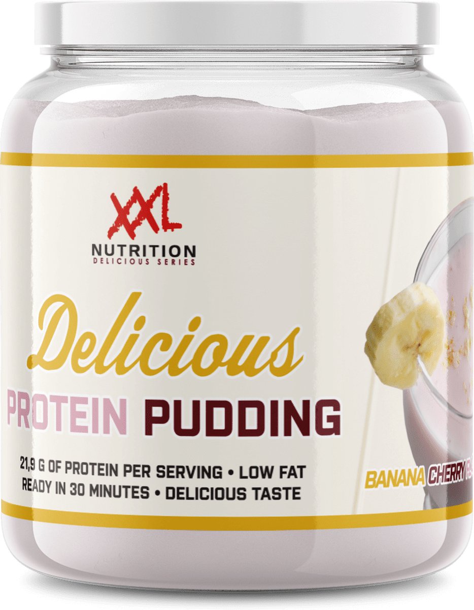Goedkoopste XXL Nutrition - Delicious Protein Pudding - 22 Gram Eiwit - Eiwitrijke Snack & Dessert - Diverse Smaken - Banaan Kers - 440 Gram (11 doseringen