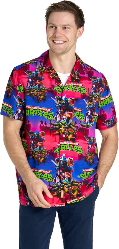 OppoSuits Shirt - TMNT™ Dude! - Heren Overhemd - Korte Mouwen - Meerkleurig - Maat L