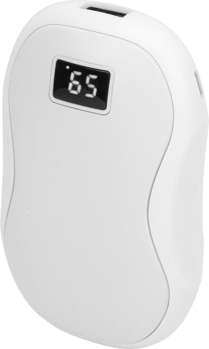 Goedkoopste 2-in-1 Elektrische Handwarmer - Wit - Powerbank - 40-60°C voor 4-6 Uur - Waterbestendig - Temperatuurdisplay