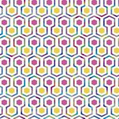 Behang Kinderkamer - Hexagon - Grafisch - Vleisbehang - Wanddecoratie - Good Vibes - 0,53 x 10,05 M.